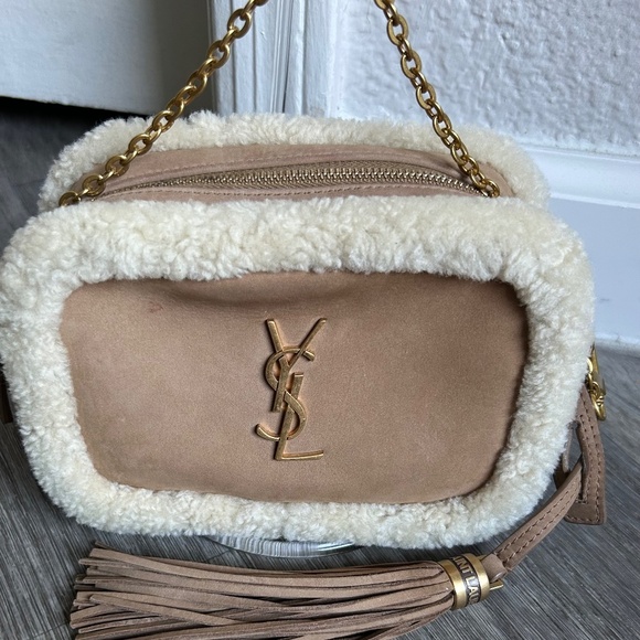 Authentic Saint Laurent YSL Lou Belt Bag Shearling Tan - Picture 1 of 7